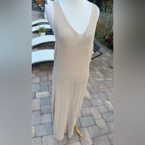 Tahari Beige Knit swim cover up Size xl nwot